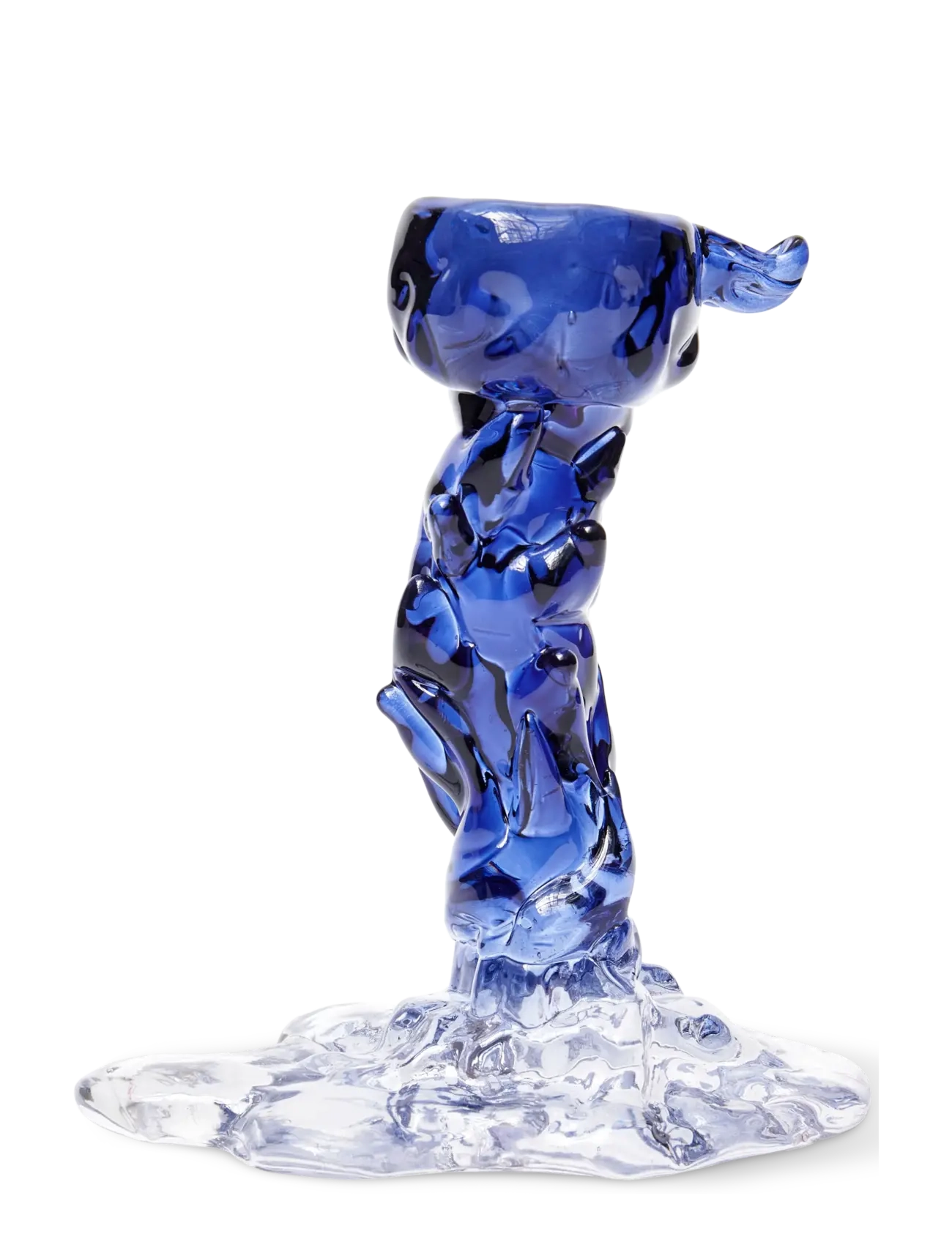 POLSPOTTEN - drip candle holder glass dark blue S - dark blue - 5