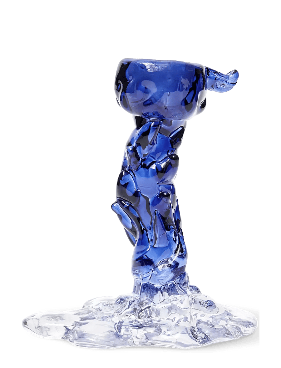 POLSPOTTEN - drip candle holder glass dark blue S - dark blue - 5