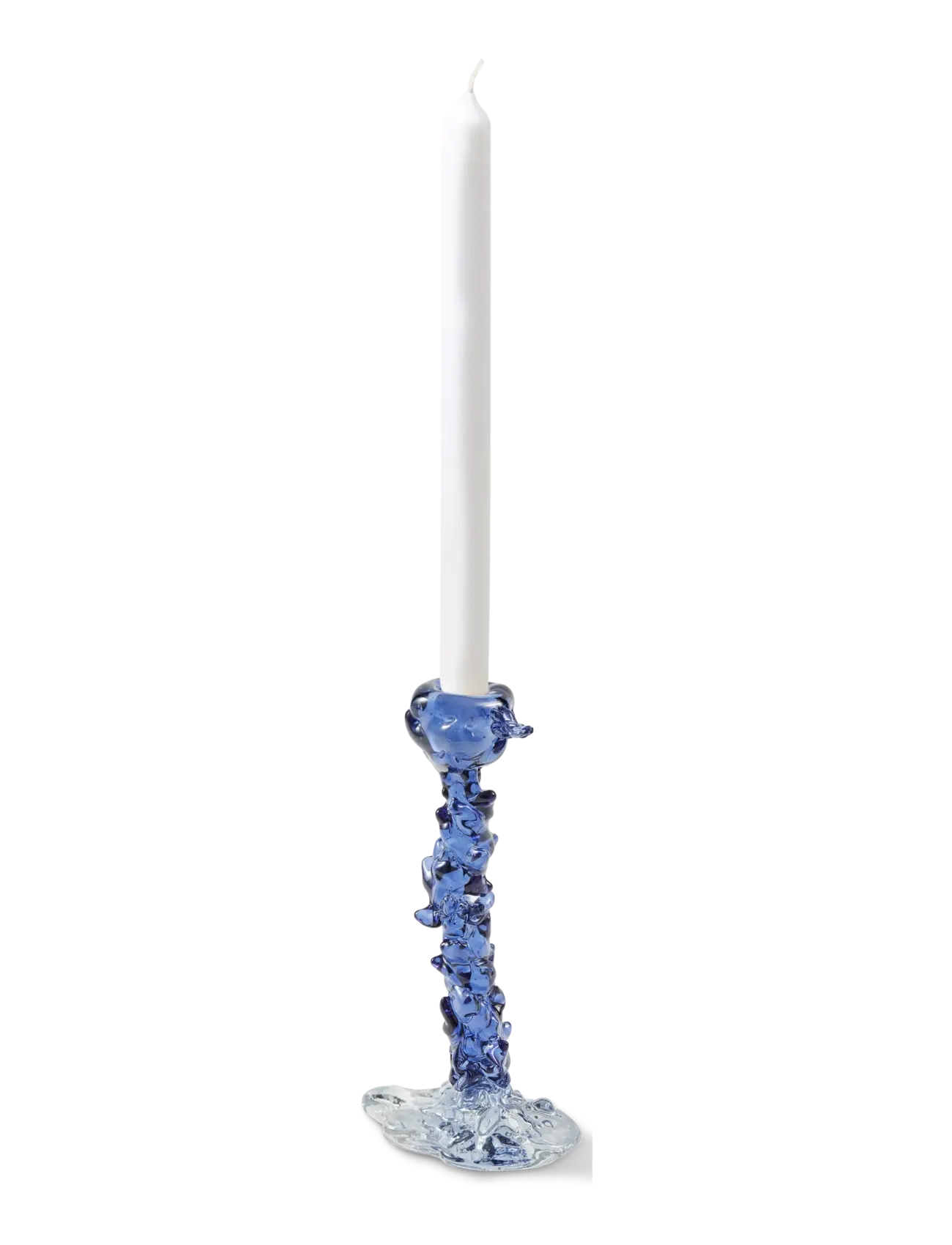 POLSPOTTEN - drip candle holder glass dark blue L - dark blue - 2