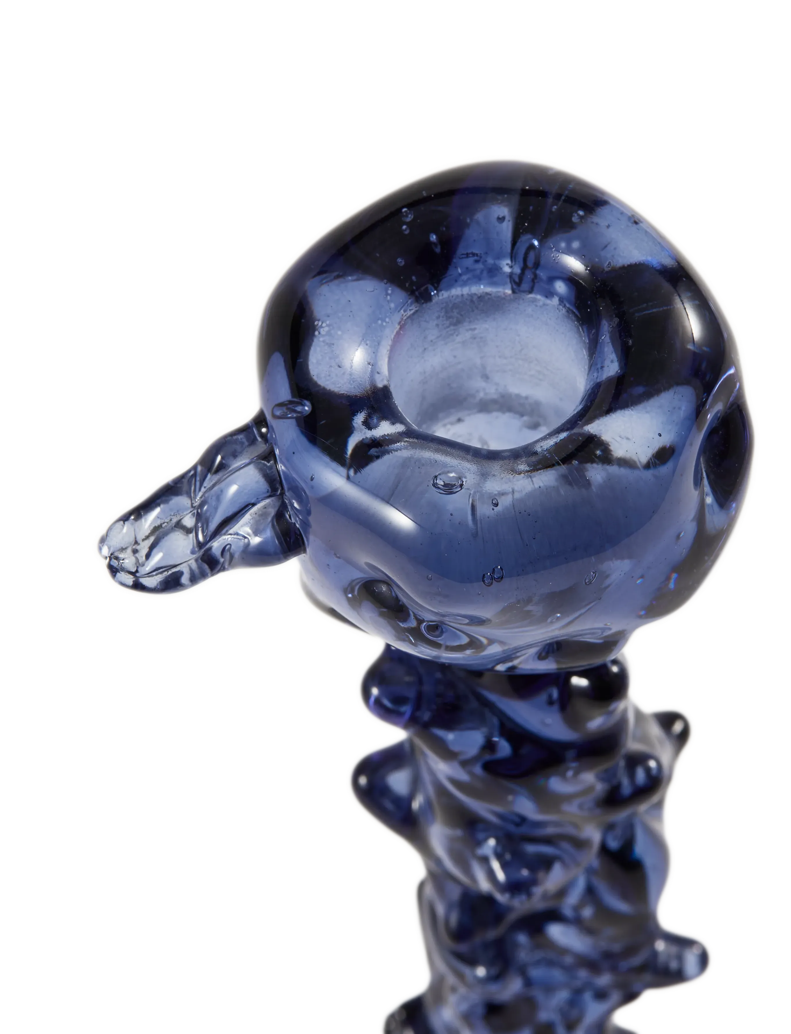 POLSPOTTEN - drip candle holder glass dark blue L - dark blue - 5