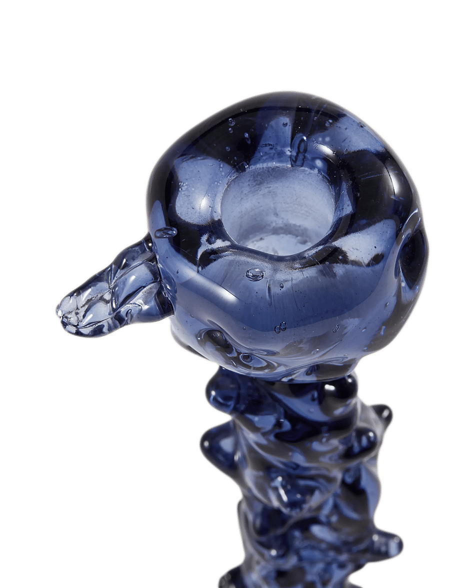 POLSPOTTEN - drip candle holder glass dark blue L - dark blue - 5