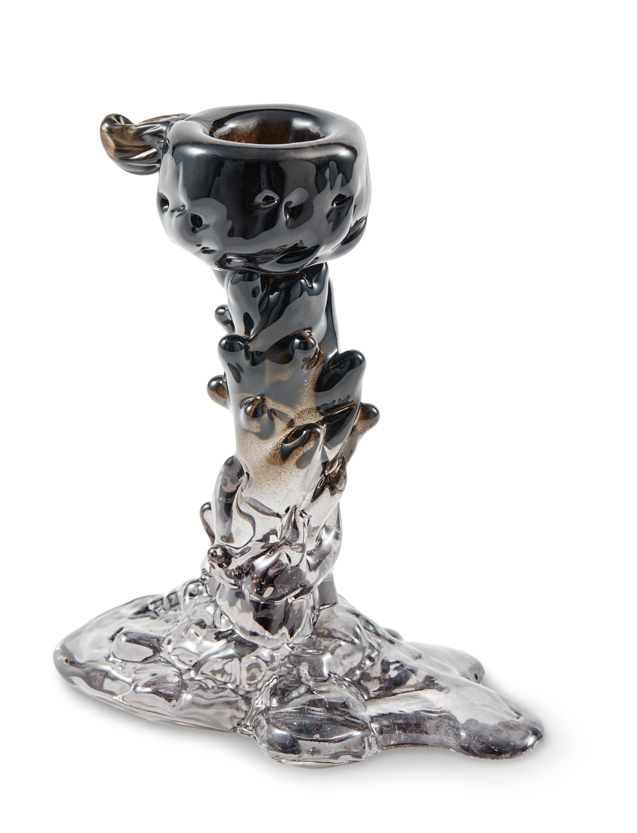 POLSPOTTEN Drip Candle Holder, L14X W8X H14 cm, Black, Candle & Tealight Holders > Candle Holders, Unisex