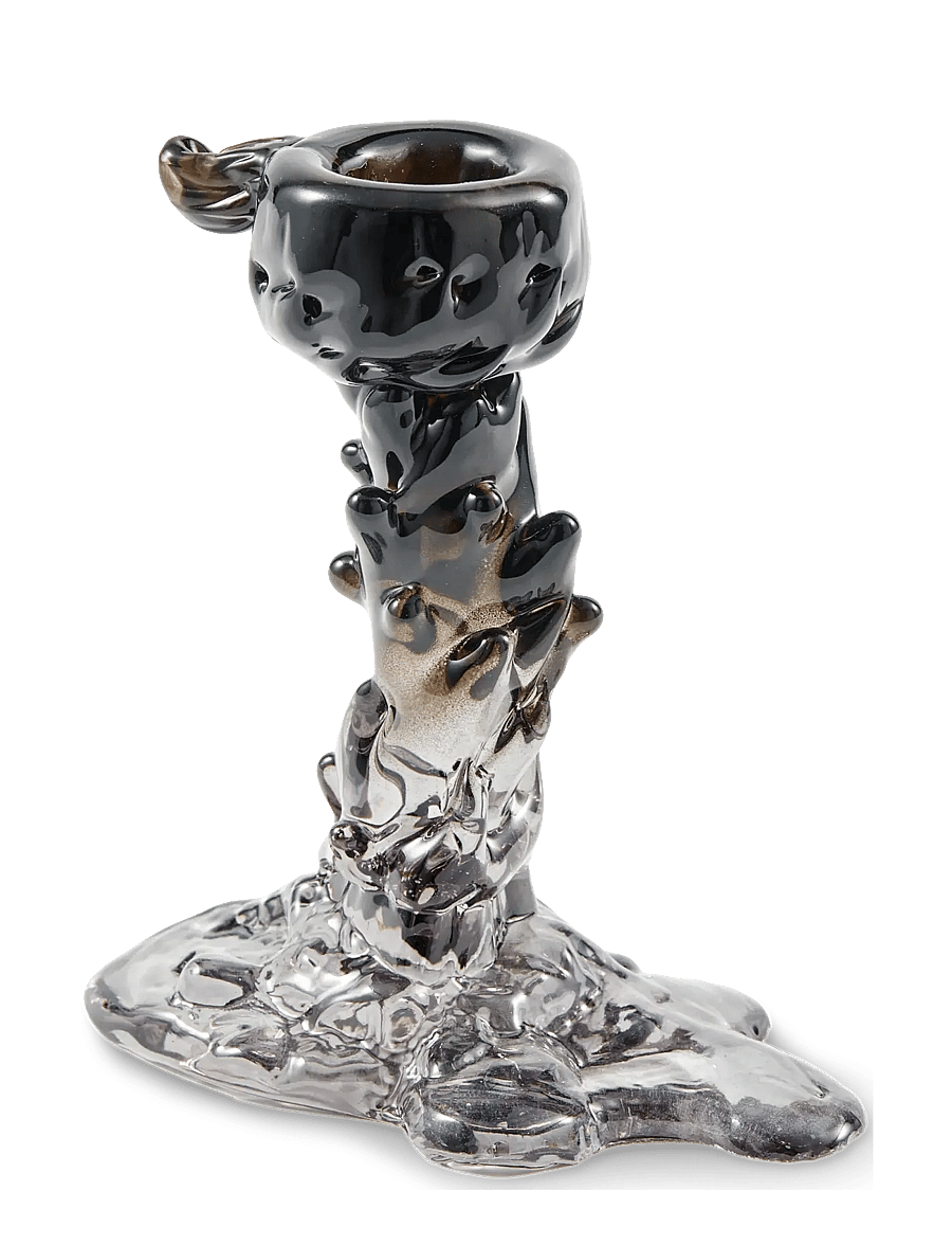 POLSPOTTEN - drip candle holder glass black S - black - 1