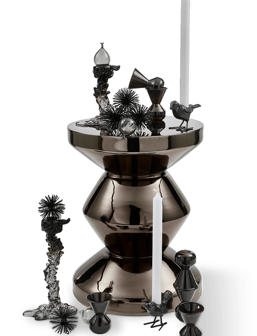 POLSPOTTEN - drip candle holder glass black S - black - 0