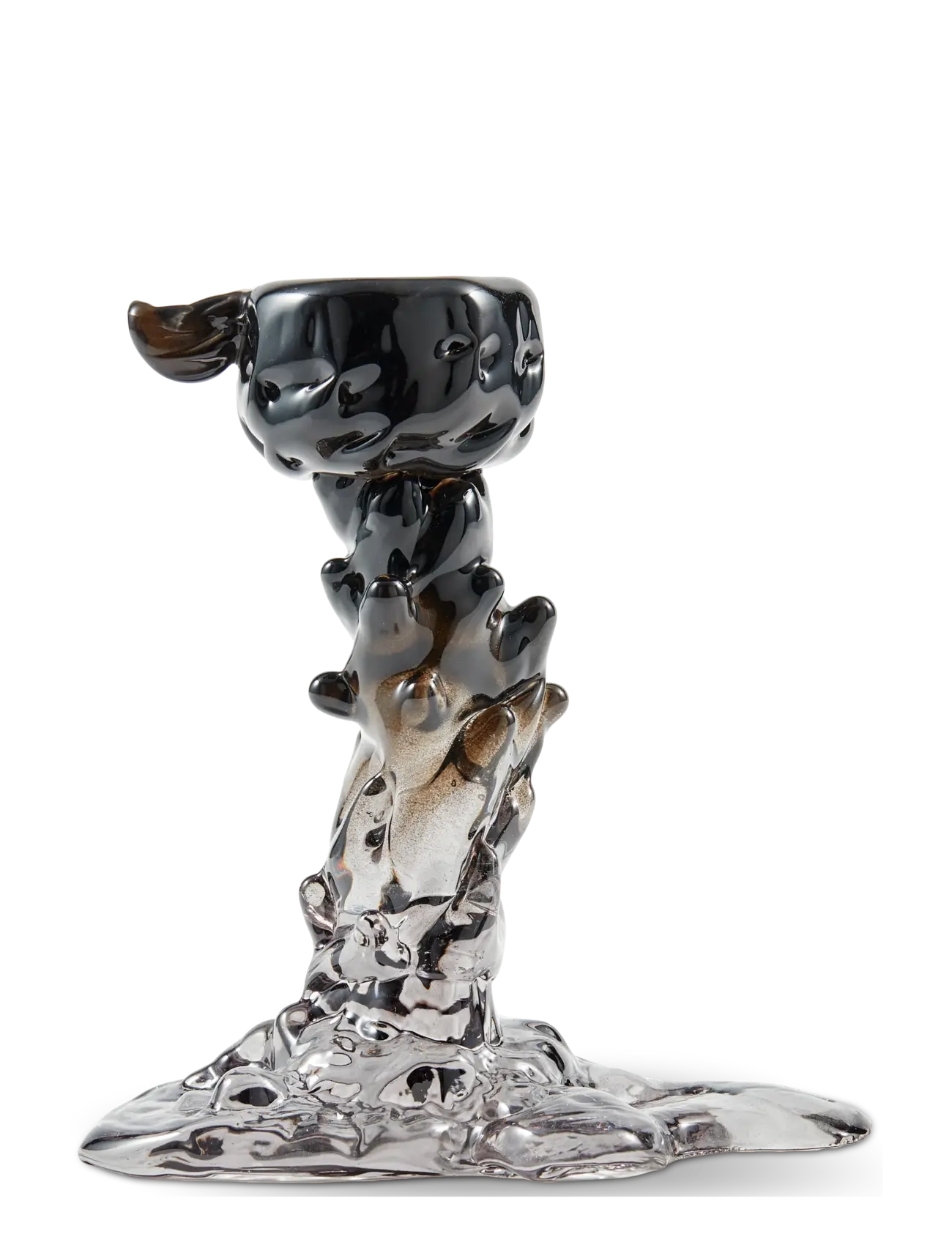 POLSPOTTEN - drip candle holder glass black S - black - 3