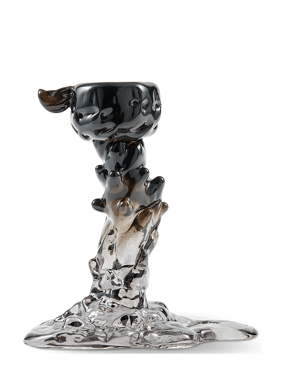 POLSPOTTEN - drip candle holder glass black S - black - 3