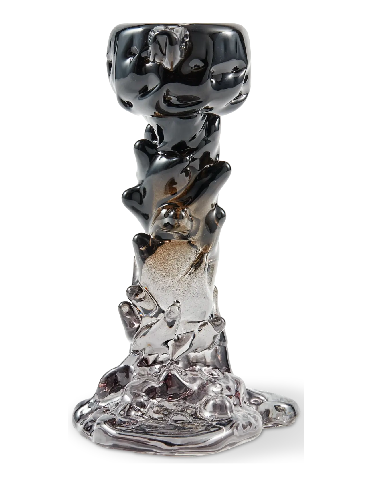 POLSPOTTEN - drip candle holder glass black S - black - 4