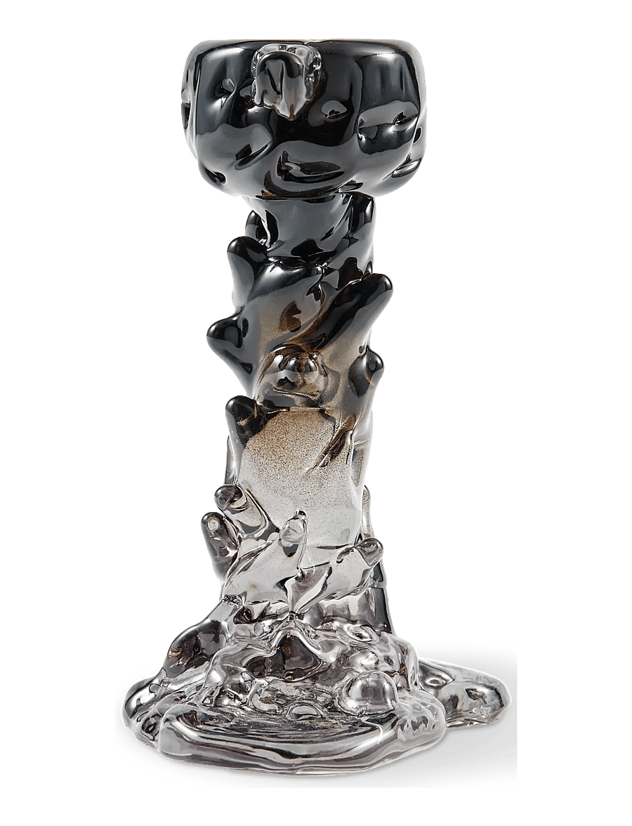 POLSPOTTEN - drip candle holder glass black S - black - 4