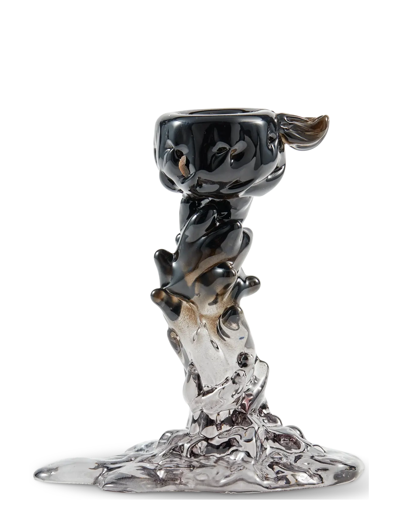 POLSPOTTEN - drip candle holder glass black S - black - 5