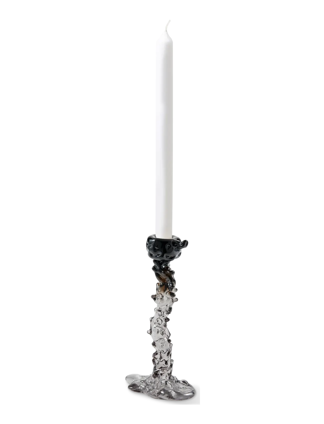 POLSPOTTEN - drip candle holder glass black L - black - 2