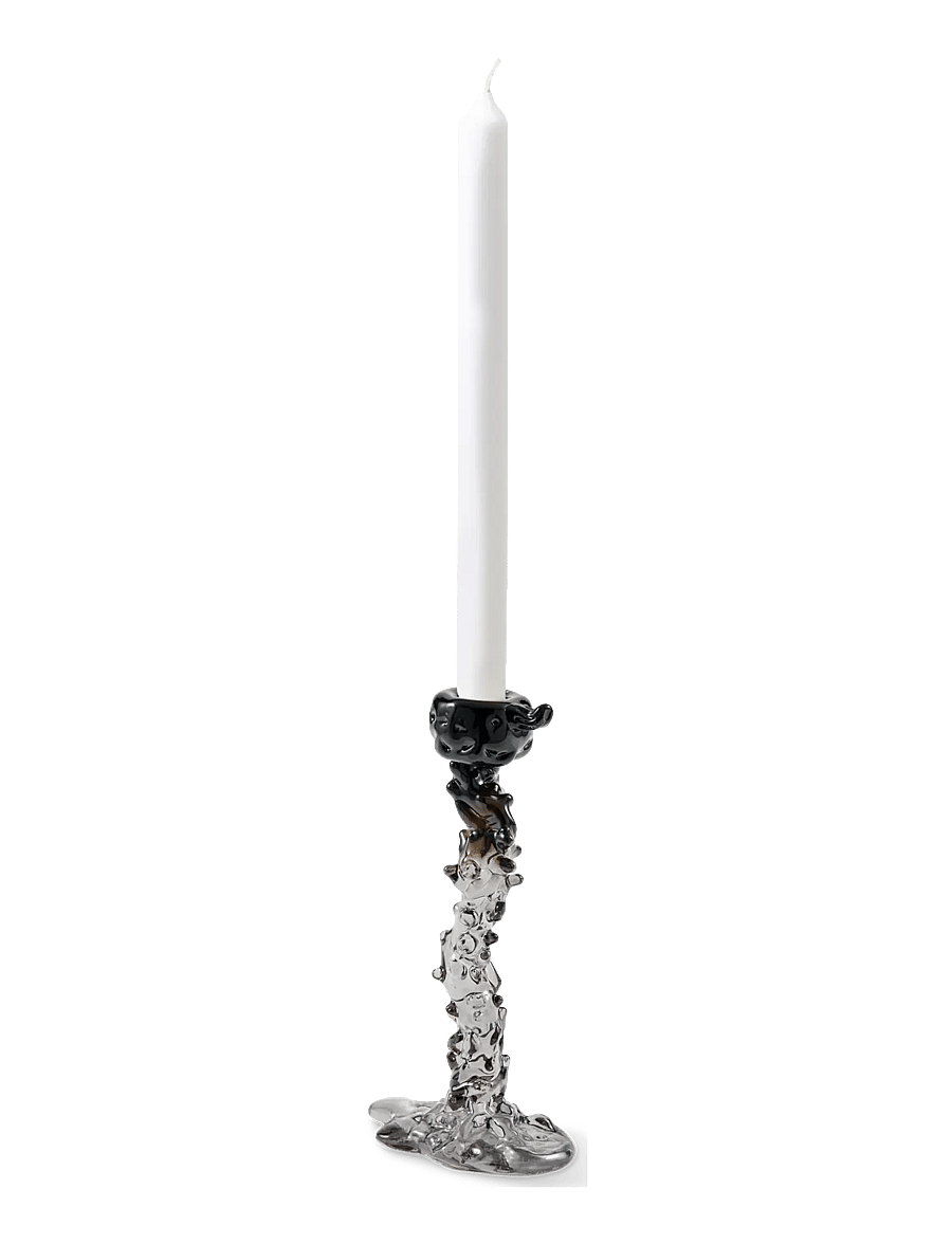 POLSPOTTEN - drip candle holder glass black L - black - 2