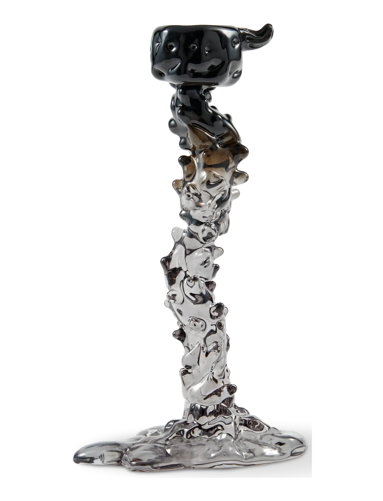 POLSPOTTEN - drip candle holder glass black L - black - 3