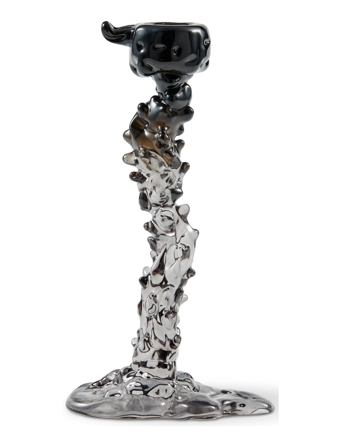POLSPOTTEN - drip candle holder glass black L - black - 4