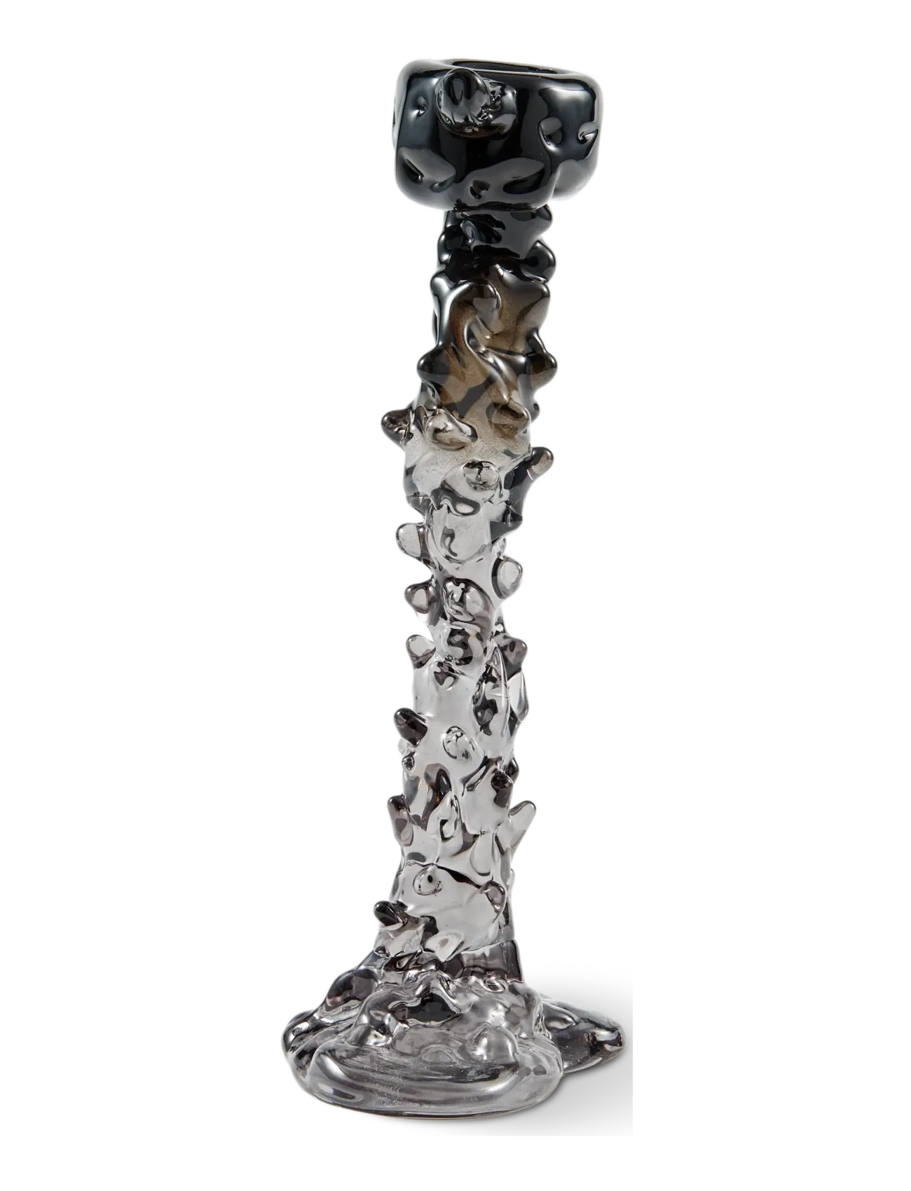 POLSPOTTEN - drip candle holder glass black L - black - 5