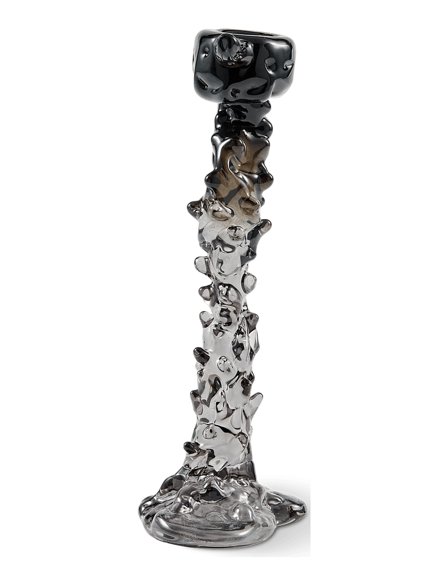 POLSPOTTEN - drip candle holder glass black L - black - 5