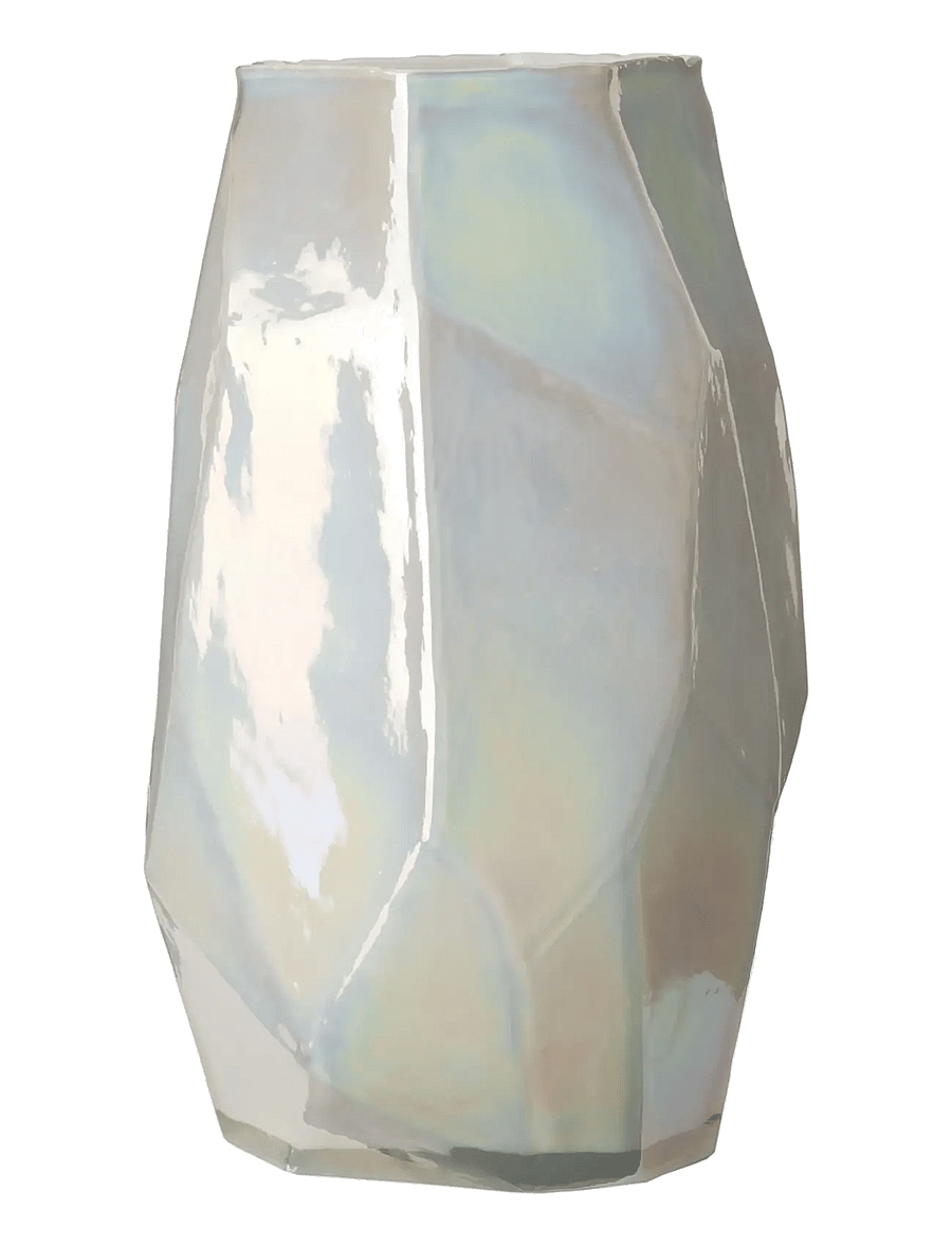 POLSPOTTEN - Vase graphic luster white L - vasen - white - 1