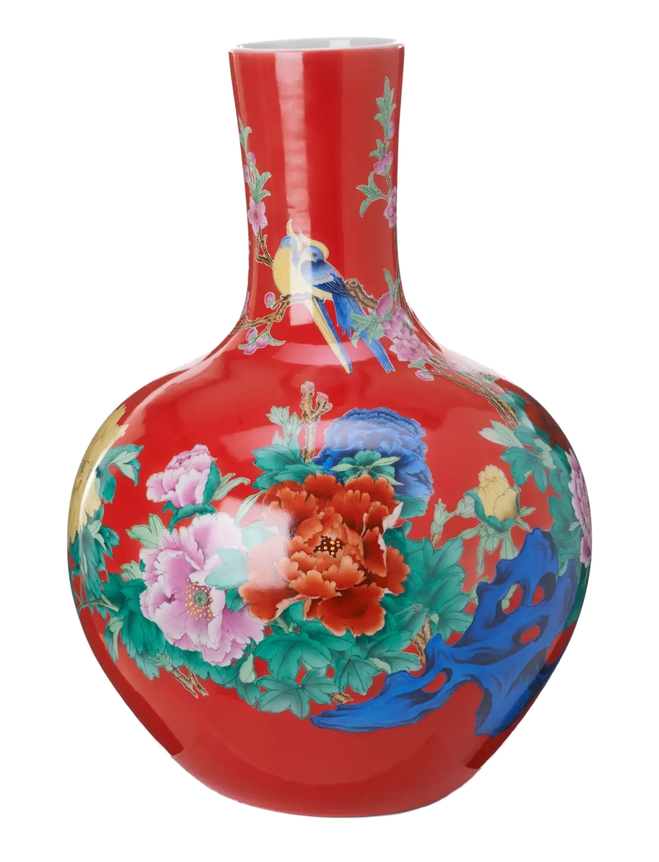 POLSPOTTEN Ball Body Vase, Vase, Rød, Str: Ø41X H57CM