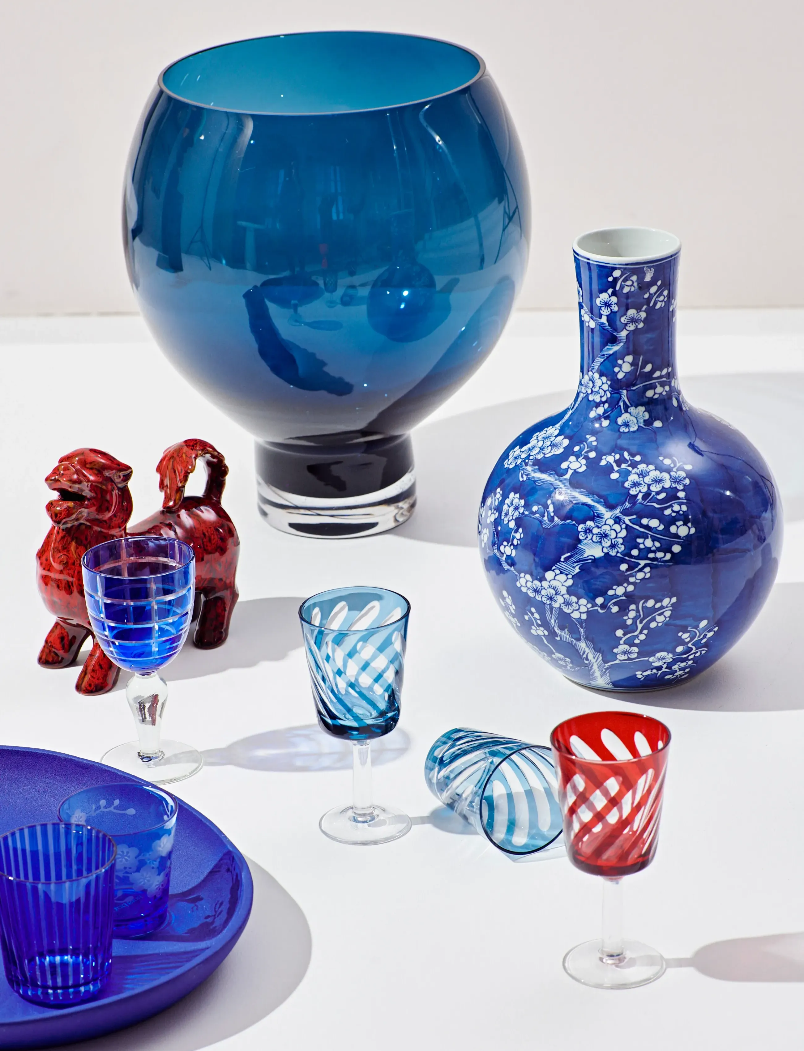 POLSPOTTEN Vase Blossom, Ø23X H36 cm, Navy, Vases > Other Vases, Unisex