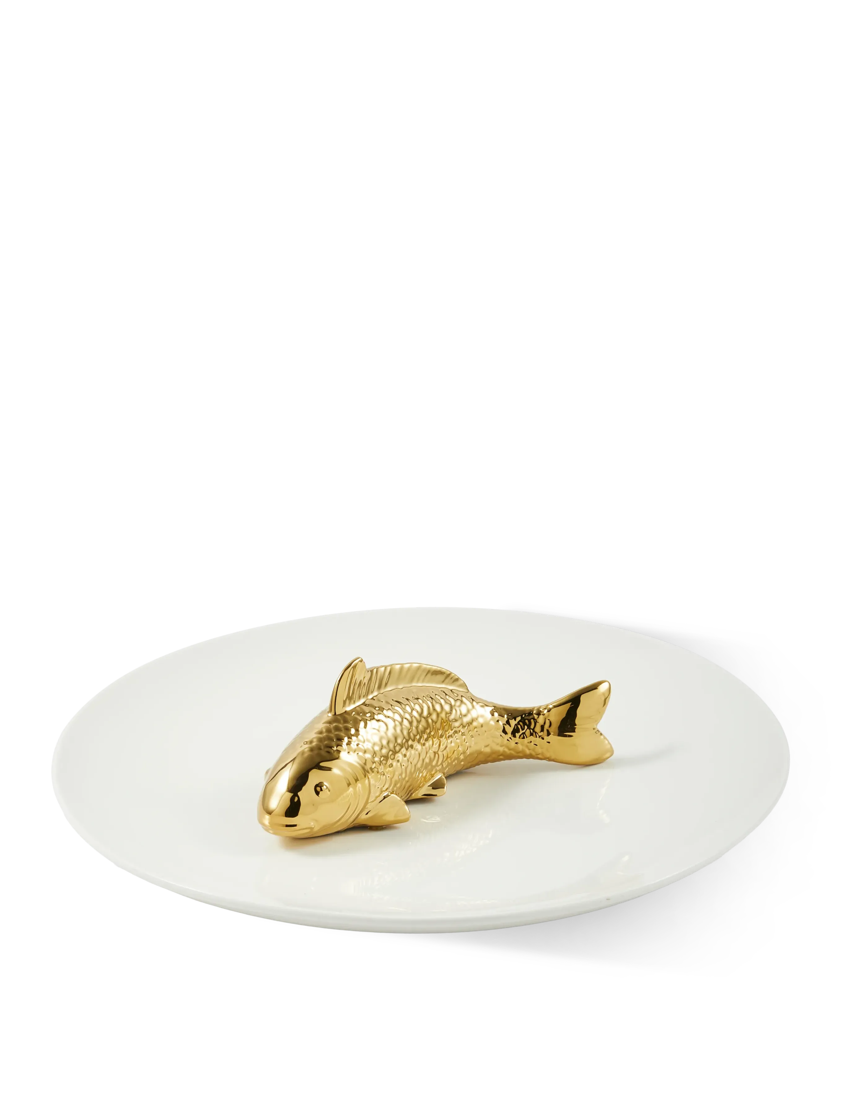 POLSPOTTEN Plate Tuna Fish, Ø40X H12 cm, White, Decorative Accessories-details > Figures & Sculptures, Unisex