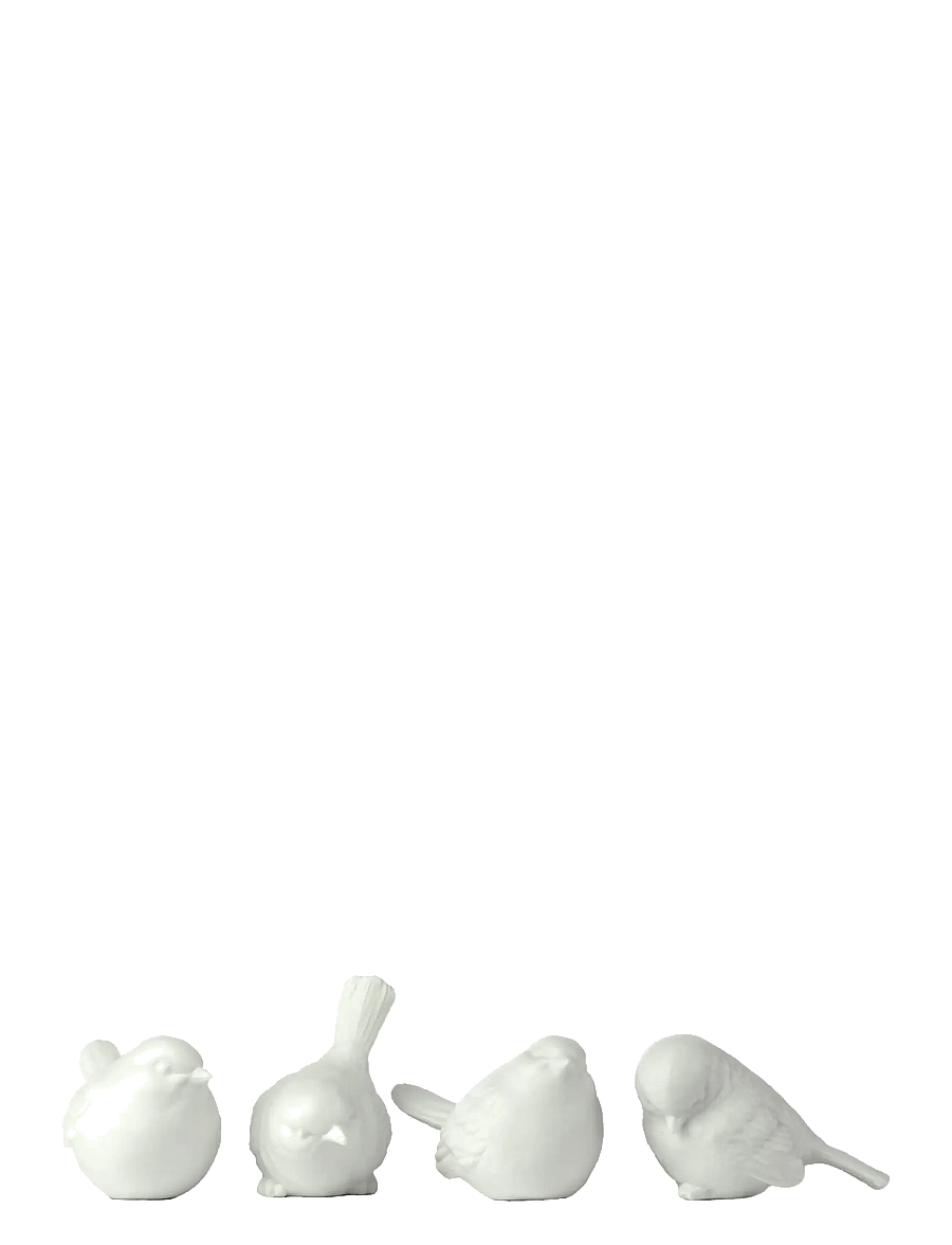 POLSPOTTEN - Sparrow white set 4 - figuren & skulpturen - white - 1