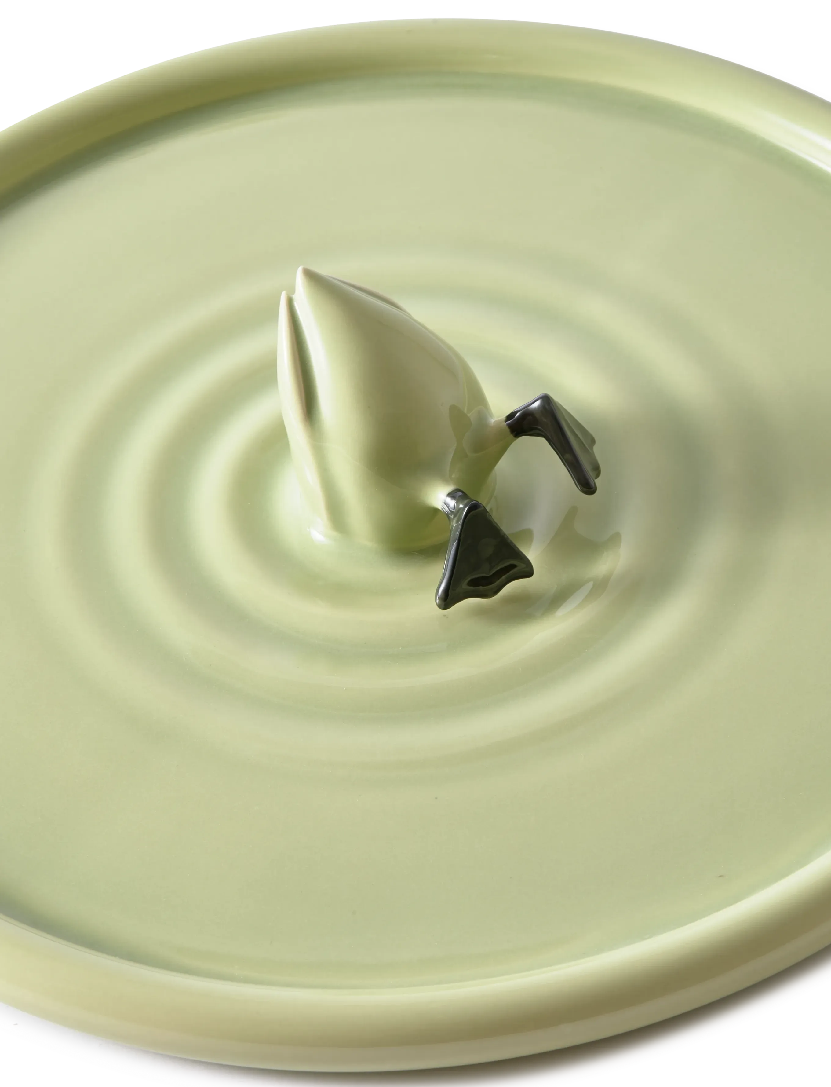 POLSPOTTEN Plate Diving Duck, Ø 40 cm, Green, Serveringsfade > Serveringsfade, Unisex