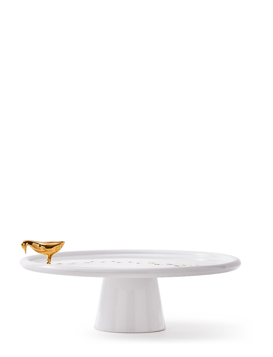 POLSPOTTEN - plate walking duck white/gold - gold - 1