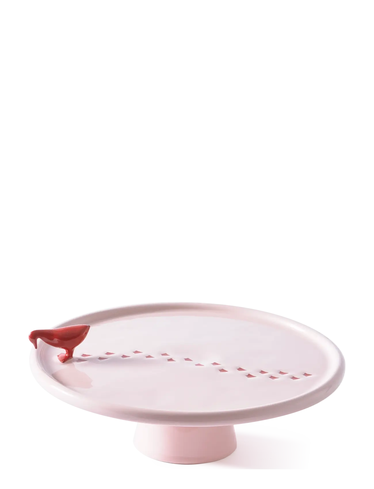 POLSPOTTEN Plate Walking Duck, Serveringsfad, Pink, Str: Ø 30 CM