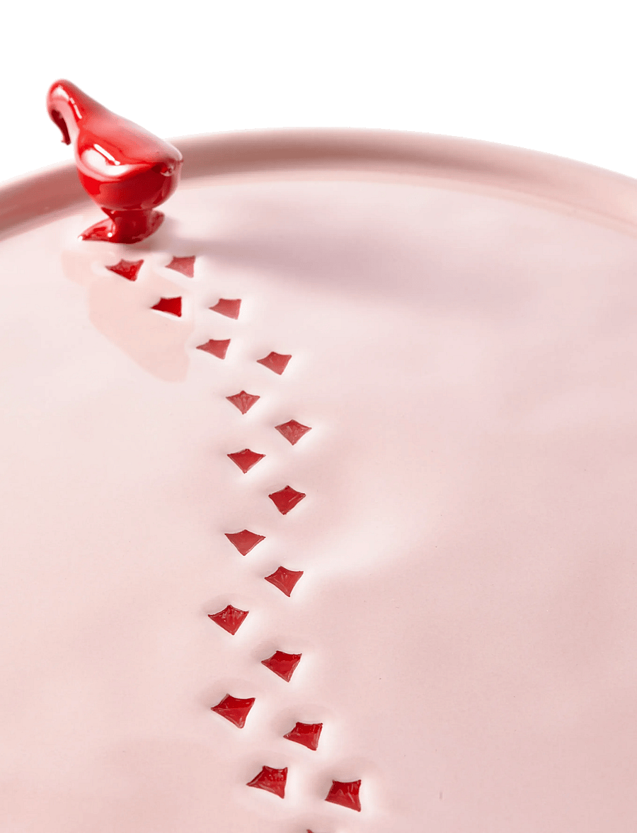 POLSPOTTEN - plate walking duck - kuchenplatten - light pink - 0