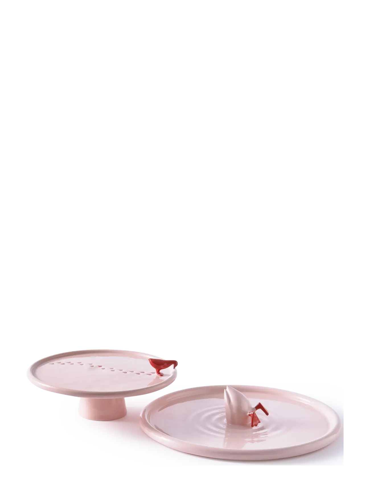POLSPOTTEN - plate walking duck - tårtfat - light pink - 2