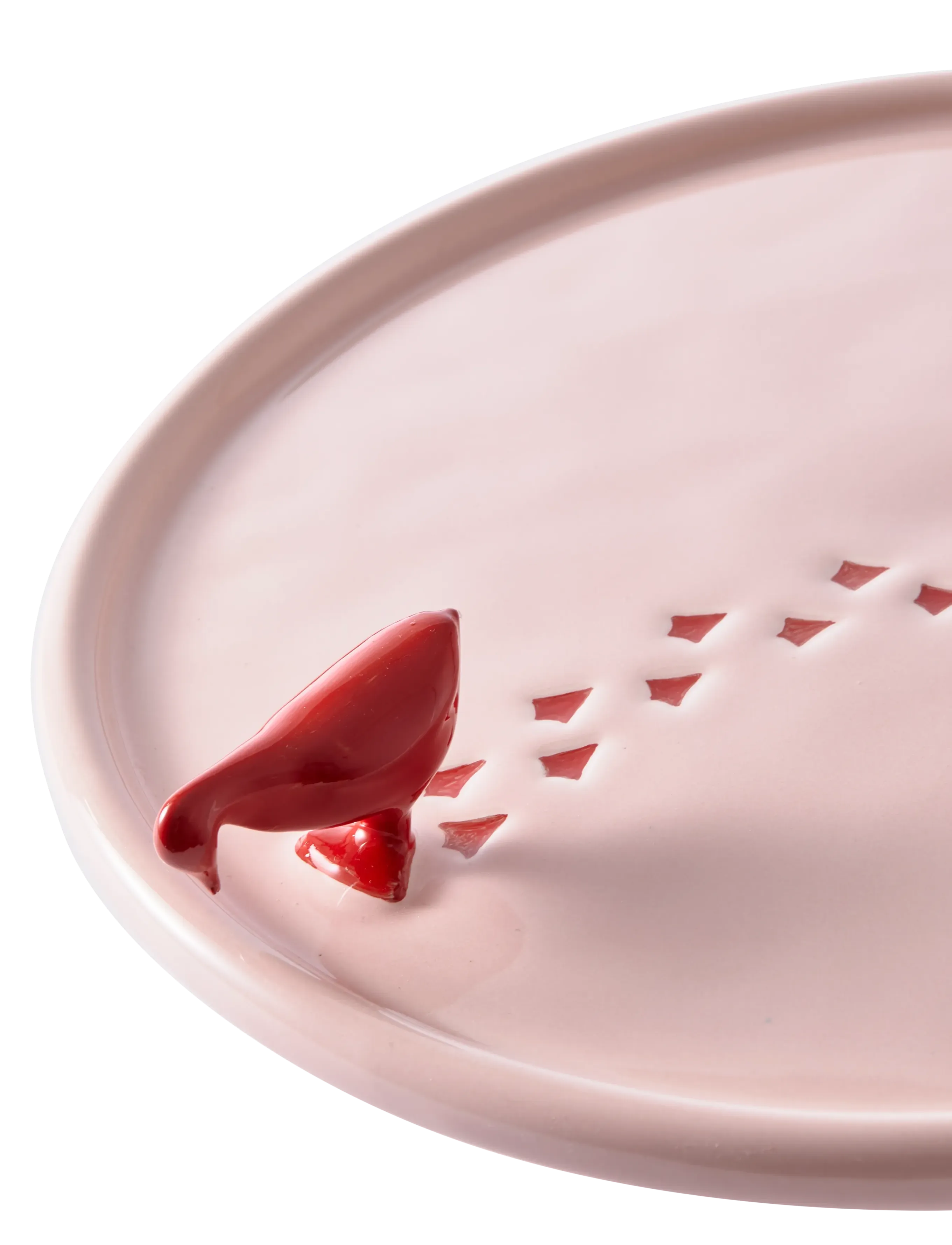 POLSPOTTEN - plate walking duck - tårtfat - light pink - 5