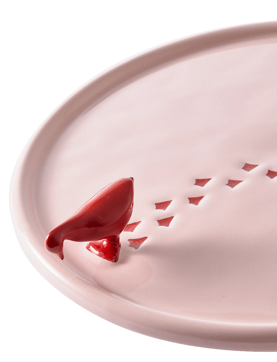POLSPOTTEN - plate walking duck - kuchenplatten - light pink - 5