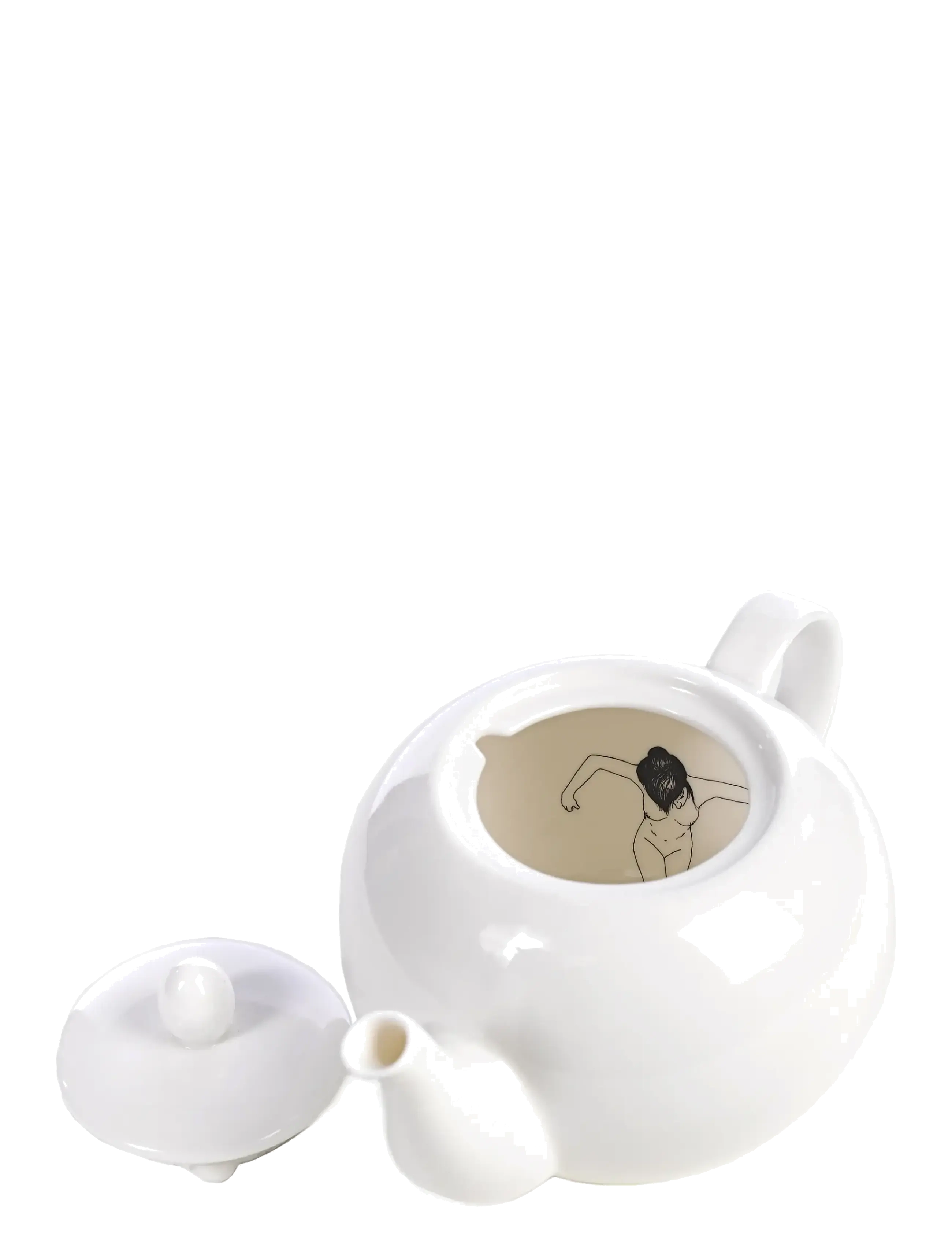 POLSPOTTEN Undressed Teapot, Tekande, Hvid, Str: Ø15X H16CM