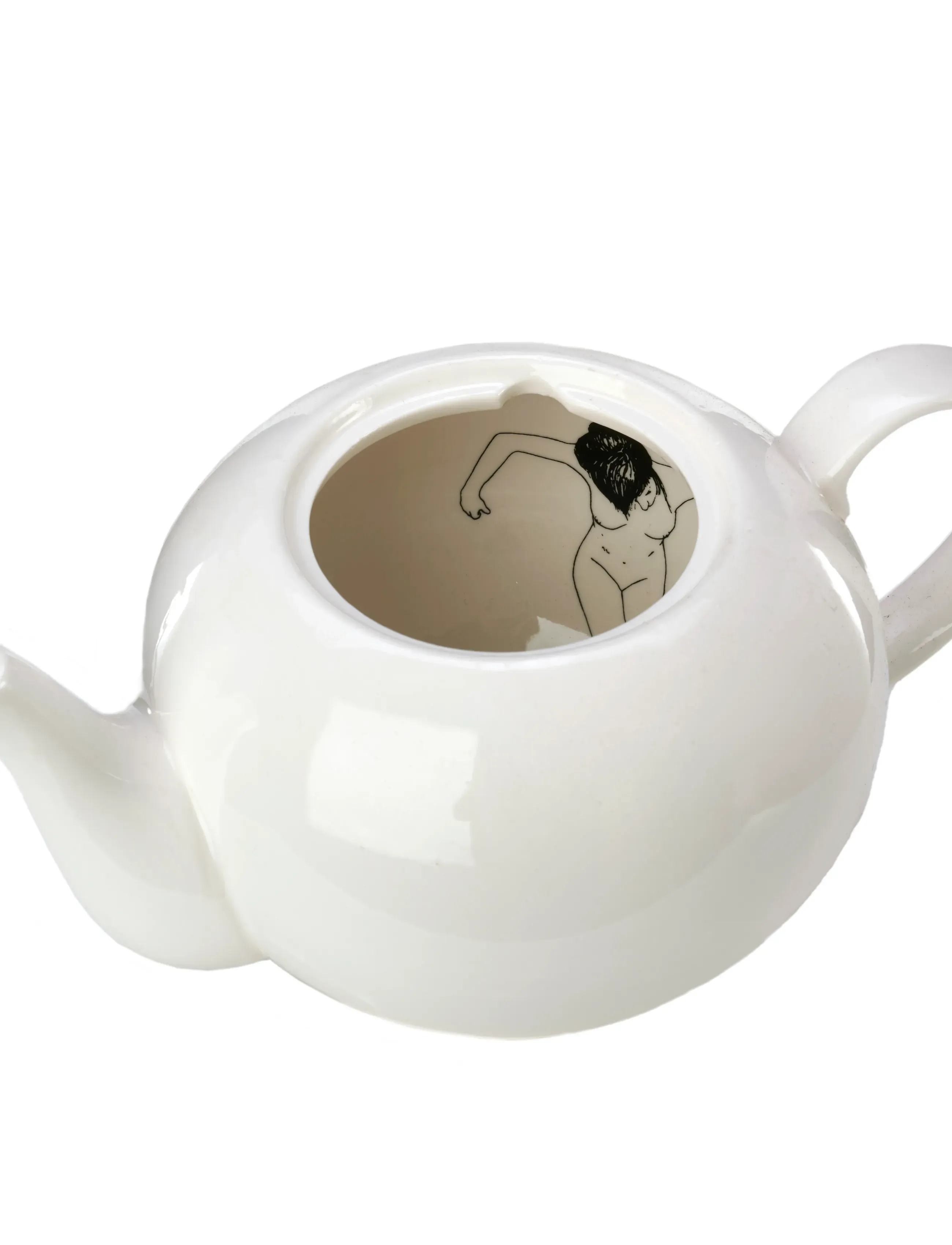 POLSPOTTEN Undressed Teapot, Ø15X H16 cm, Jugs & Carafes, Weiß - Teapots, Homeware