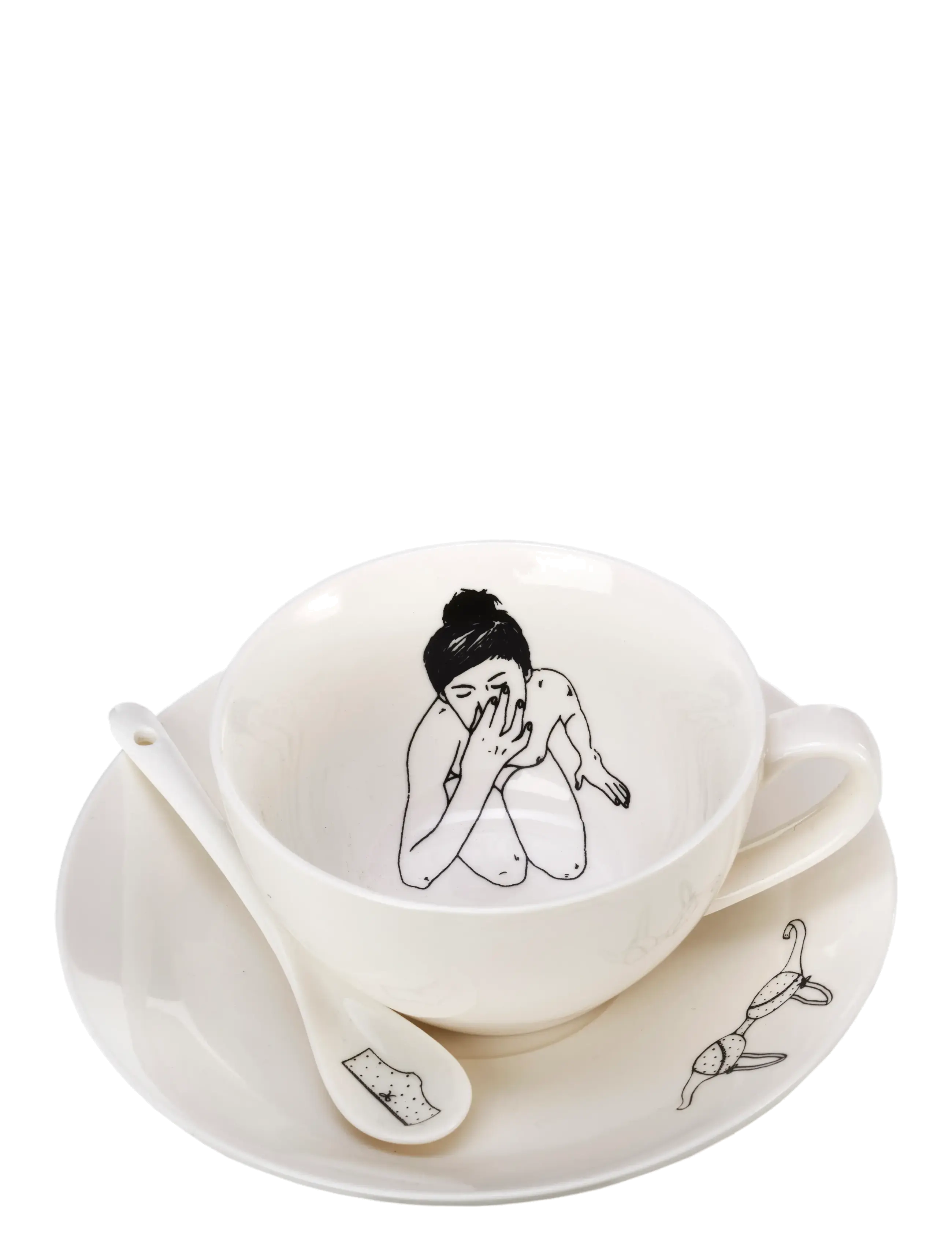 POLSPOTTEN - Undressed teaset set 4 - white - 4