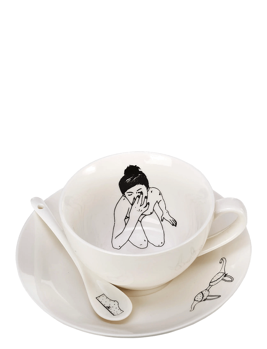 POLSPOTTEN - Undressed teaset set 4 - white - 4