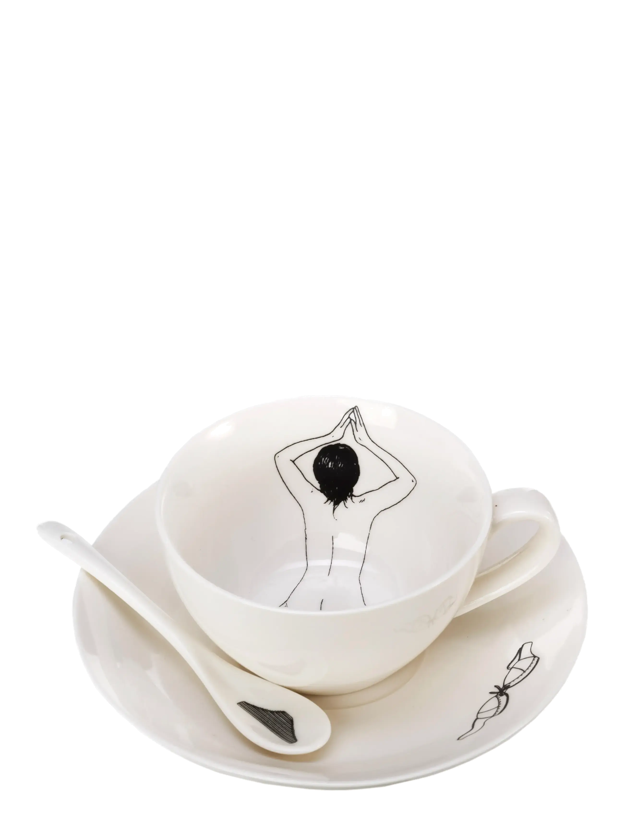 POLSPOTTEN - Undressed teaset set 4 - white - 5