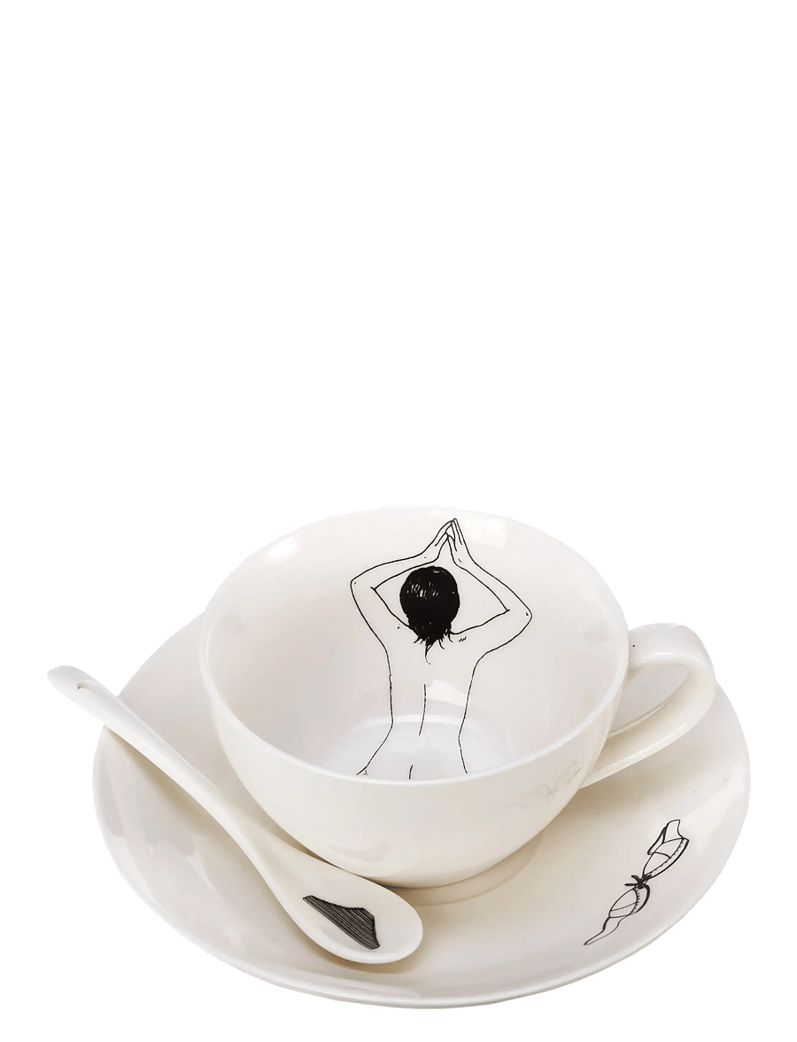 POLSPOTTEN - Undressed teaset set 4 - white - 5