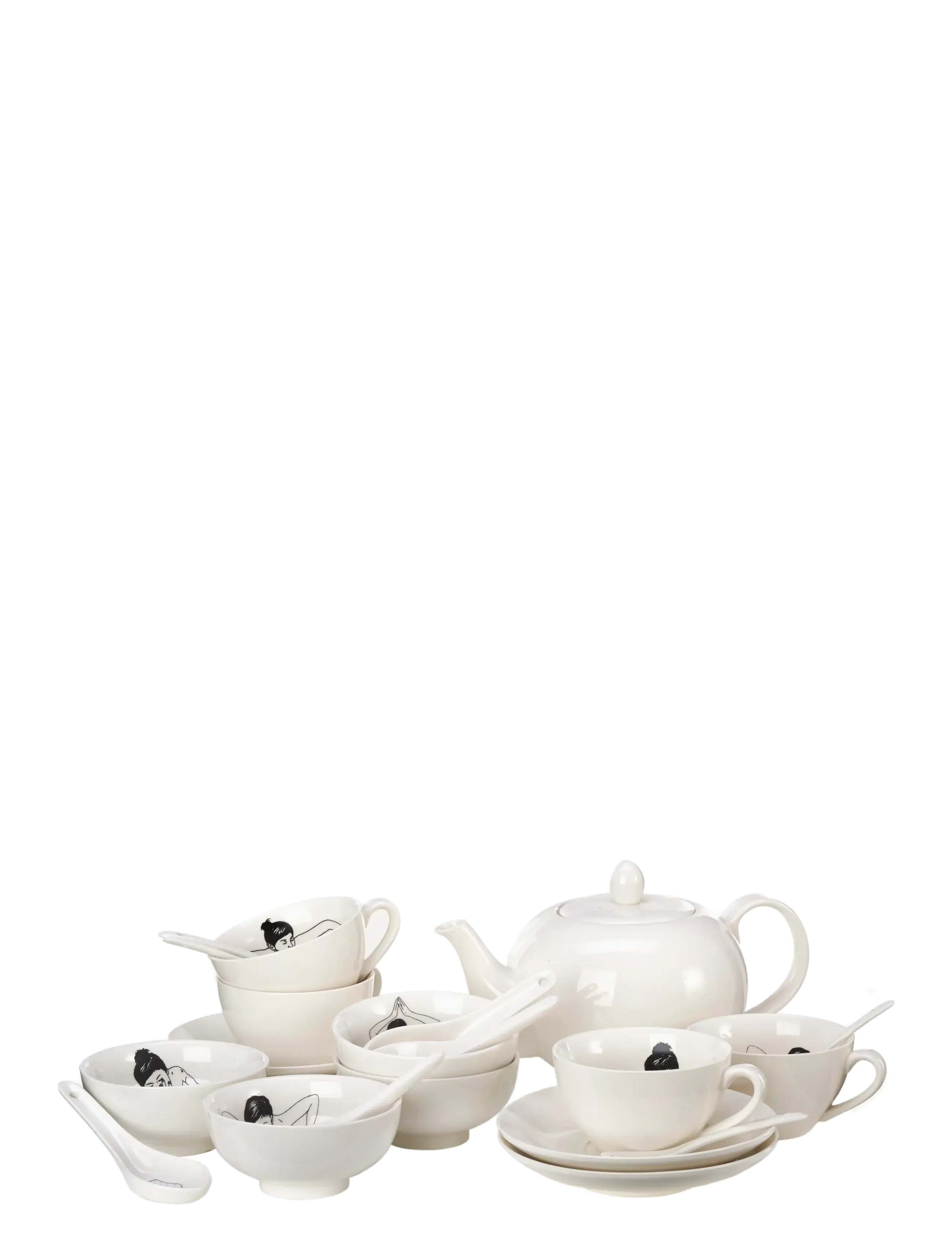 POLSPOTTEN - Bowl Undressed set 4 - white - 2
