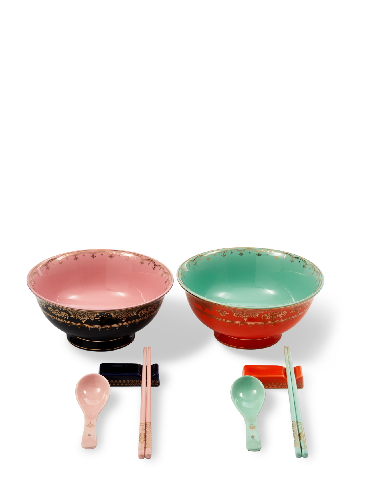 POLSPOTTEN Ramen Set Grandpa Set2, BOWL:Ø20.7X H9.3 cm, Plates, Mehrfarbig/gemustert - Table Settings&sets, Homeware