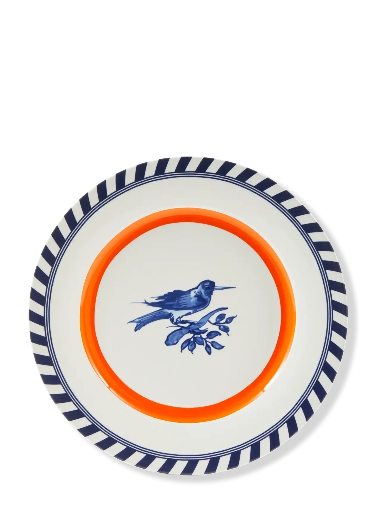 POLSPOTTEN - plates bird patterned orange set 2 - orange - 2