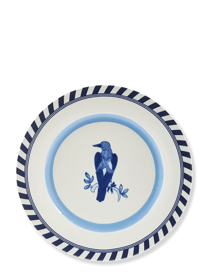 POLSPOTTEN - plates bird patterned set 2 - dark blue - 2