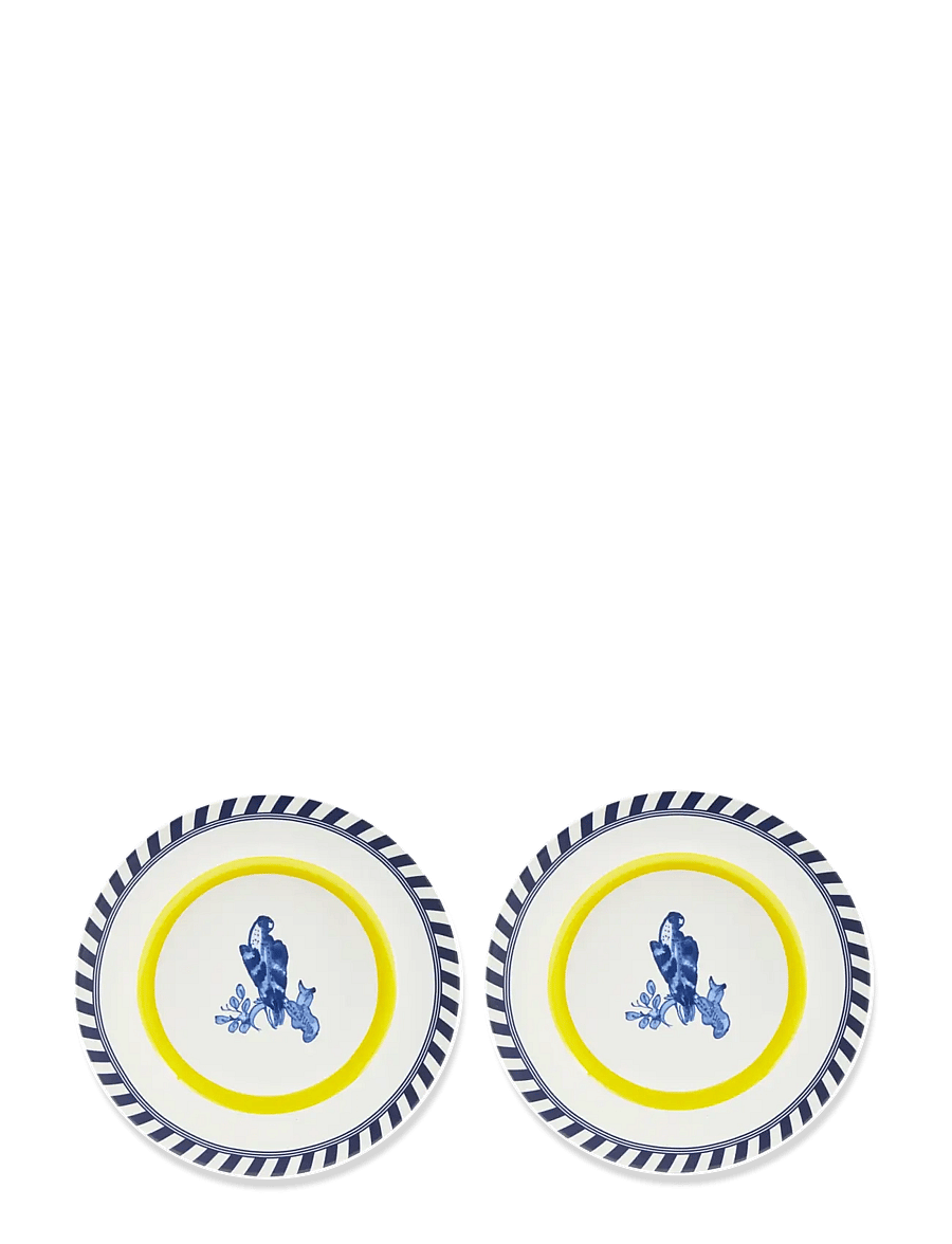 POLSPOTTEN - plates bird patterned set 2 - praetaldrikud - yellow - 1