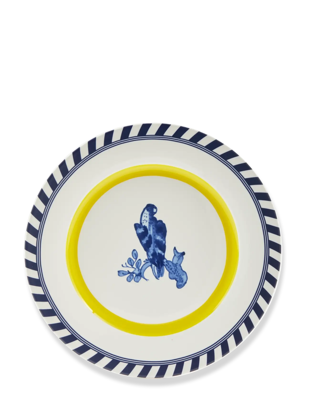 POLSPOTTEN - plates bird patterned set 2 - middagstallerkner - yellow - 2