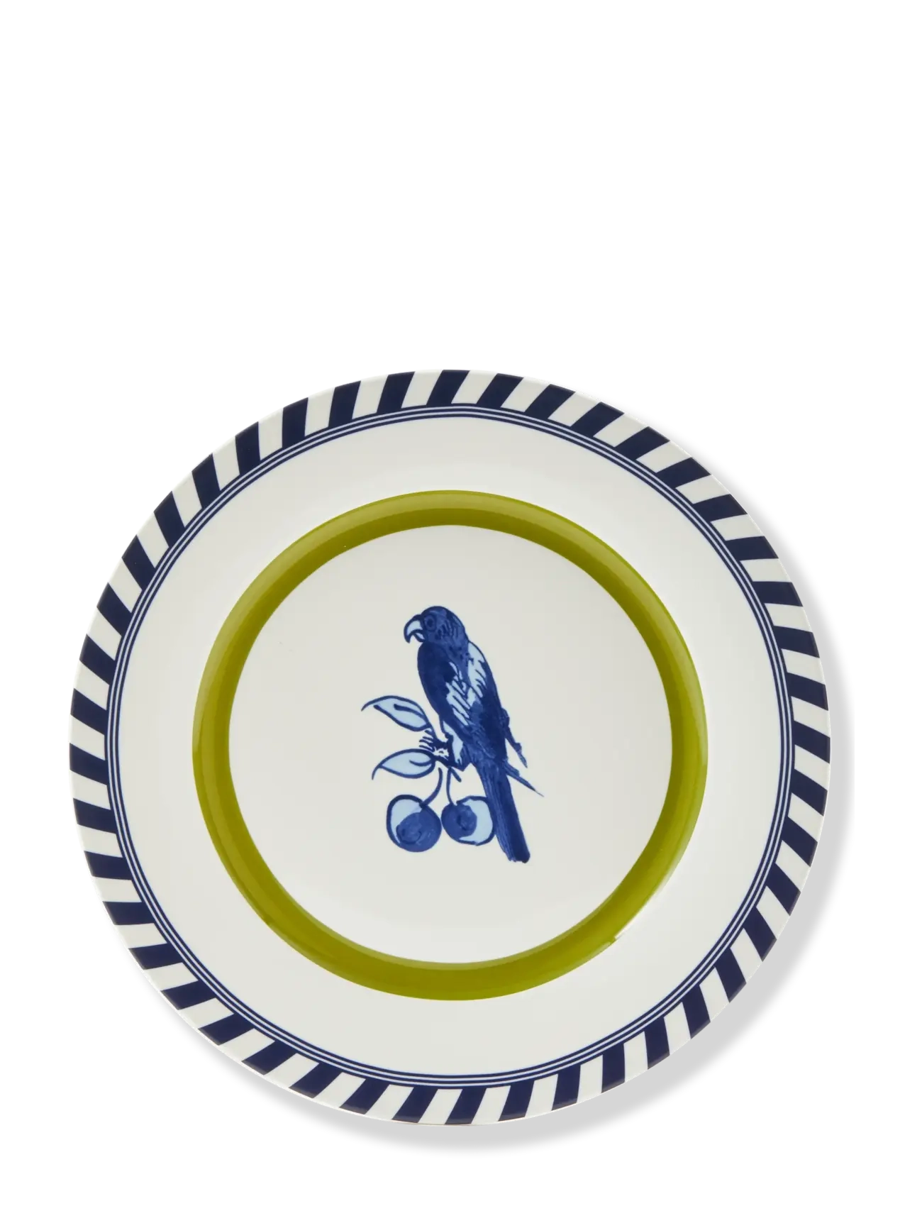 POLSPOTTEN - plates bird patterned set 2 - middagstallerkner - dark green - 2