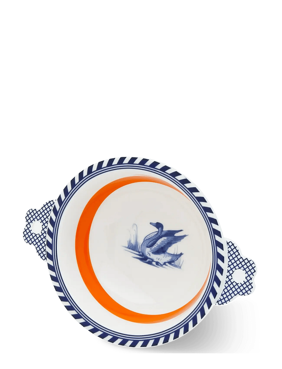POLSPOTTEN - bowl bird patterned - müslischalen - orange - 4