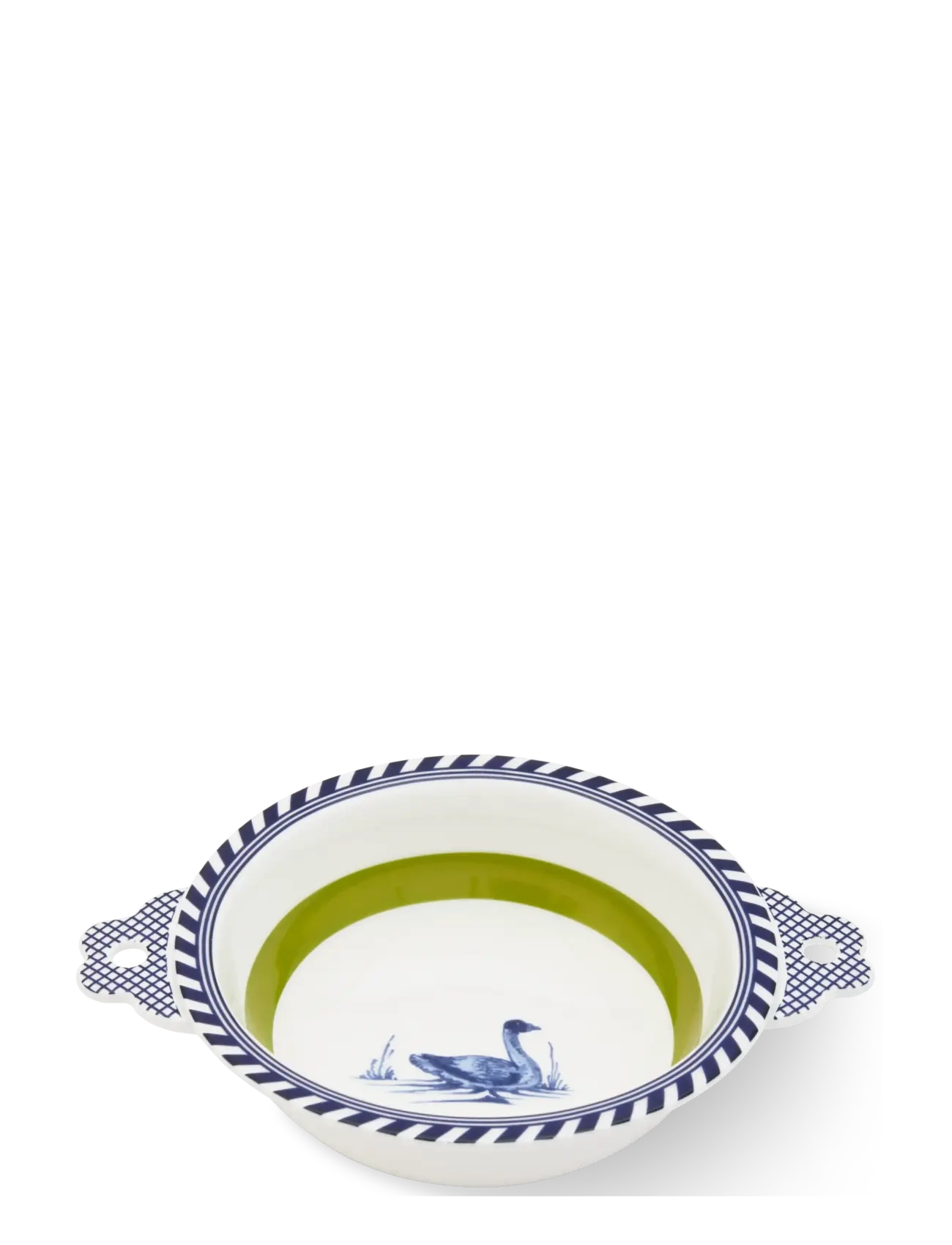 POLSPOTTEN bowl bird patterned  green - Julegaver - DARK GREEN / green