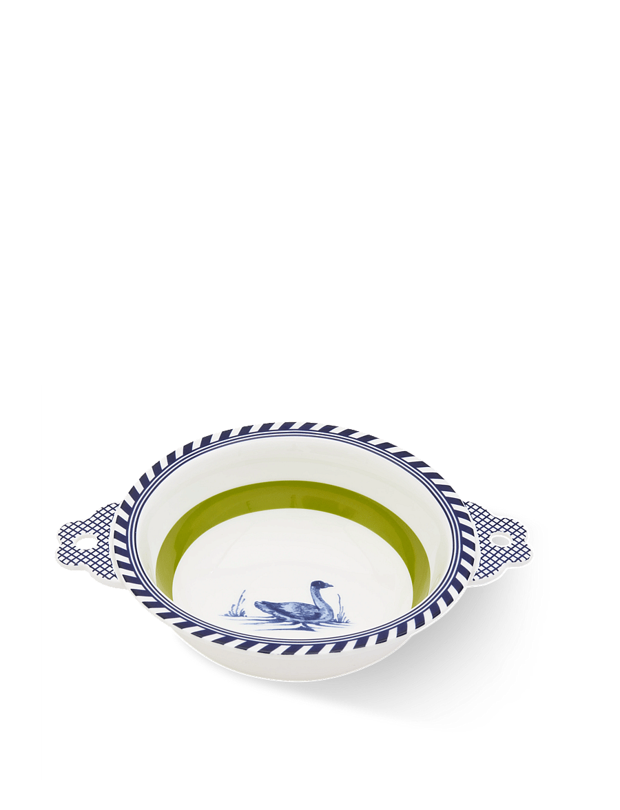 POLSPOTTEN - bowl bird patterned - müslischalen - dark green - 1