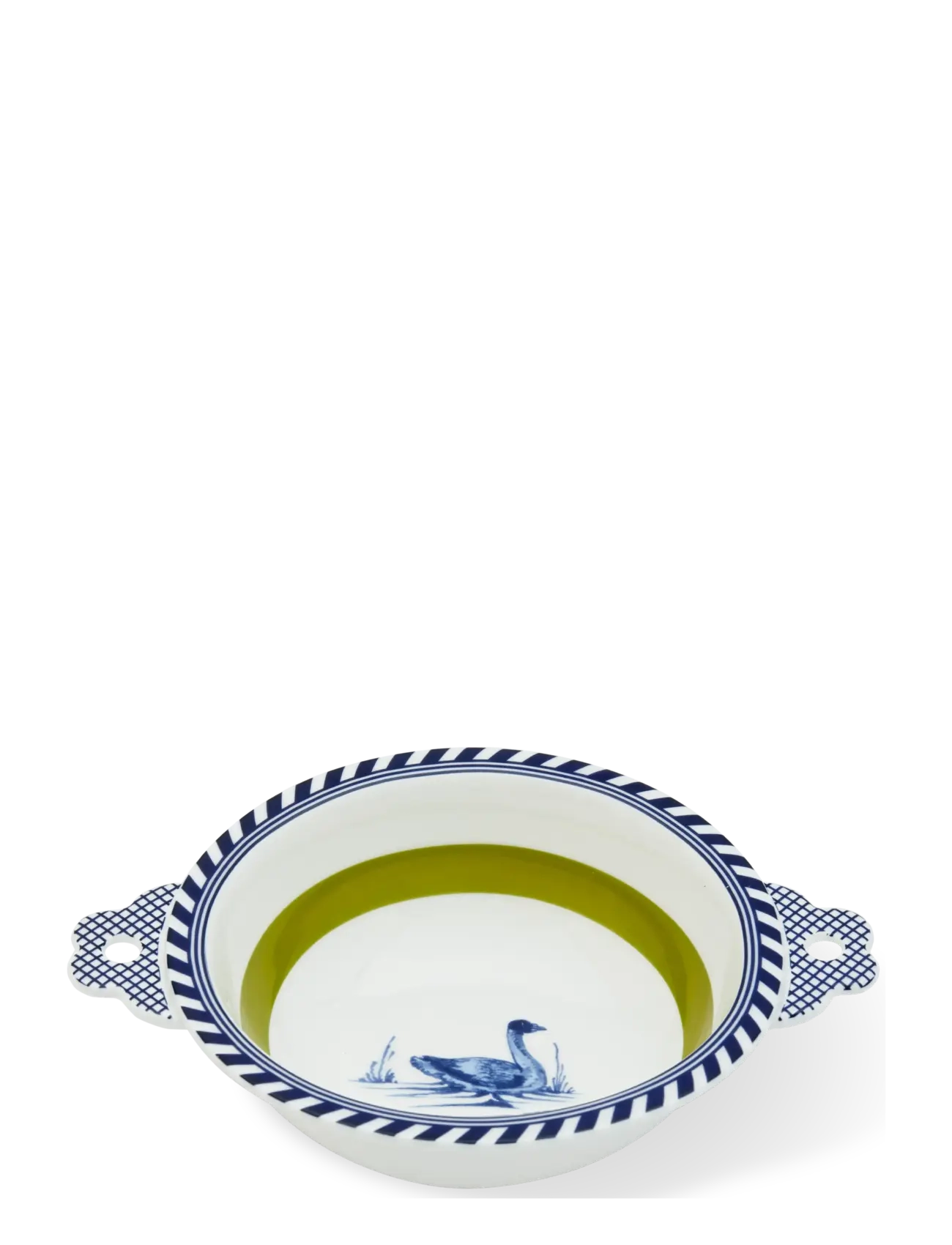 POLSPOTTEN - bowl bird patterned  green - dark green - 2