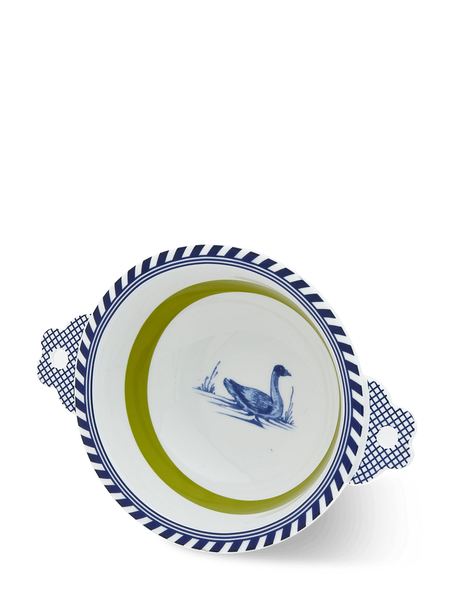 POLSPOTTEN - bowl bird patterned - müslischalen - dark green - 4
