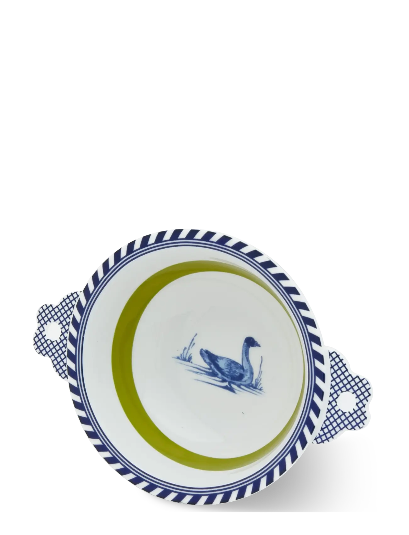 POLSPOTTEN - bowl bird patterned  green - dark green - 4